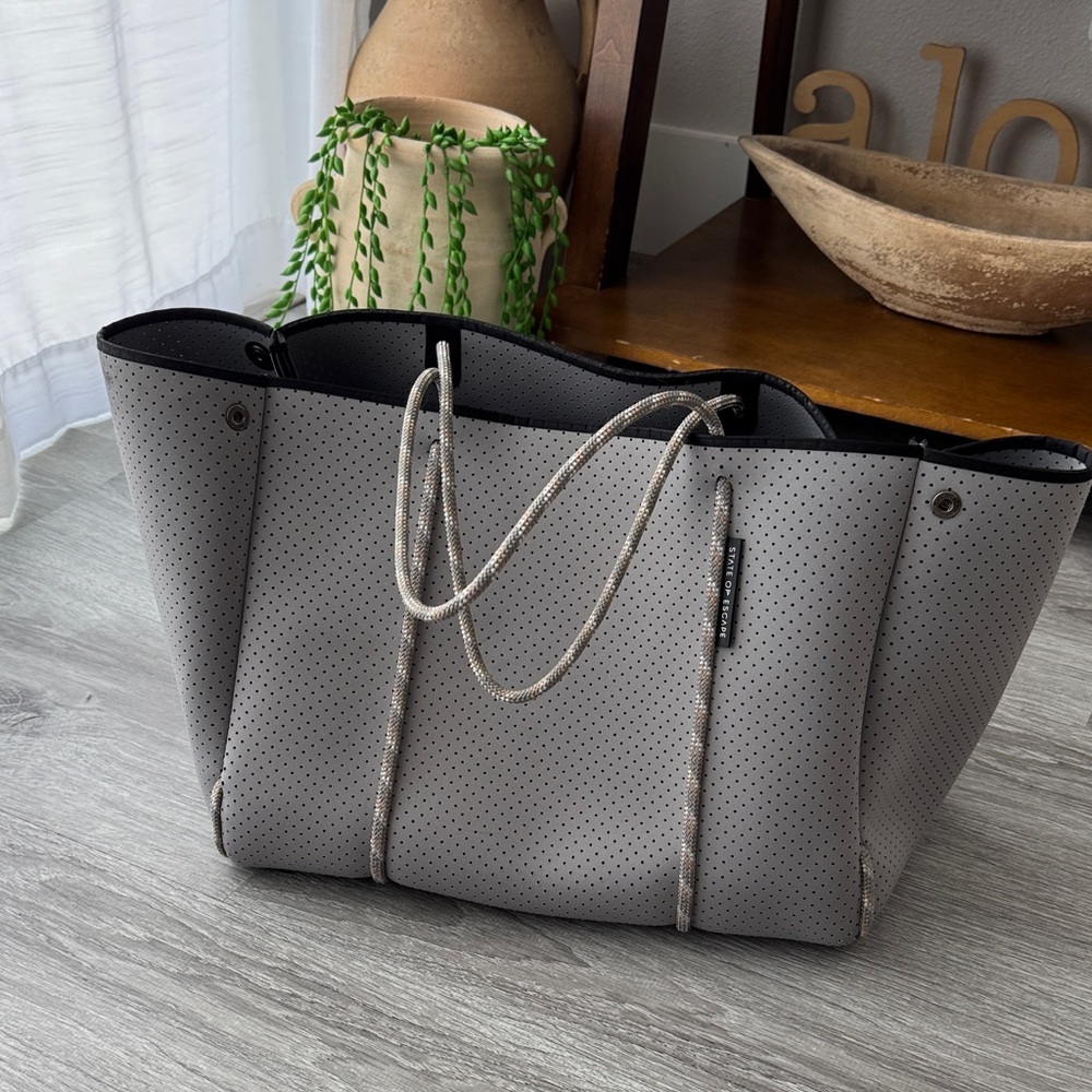 Elegant Perforated Gray Tote Bag